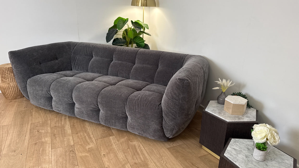 Sofology Lunar 3 Seater Fabric Sofa in Chenille Charcoal