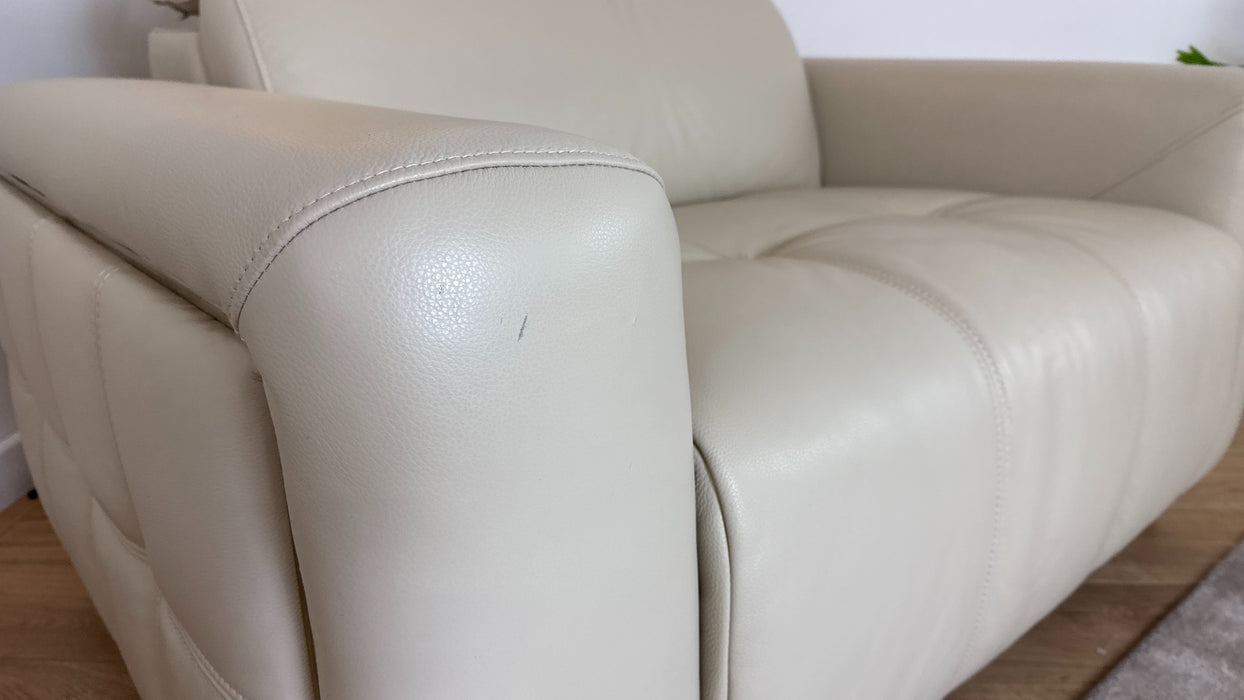 Sofology Marvella Leather Loveseat in Trusty Sheen Bone China