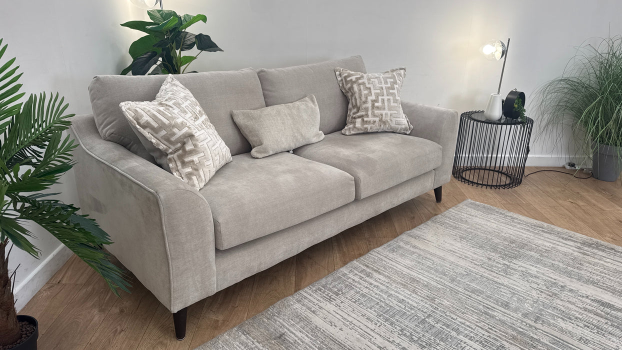 Sofology Mayfair Fabric 3 Seater in Soft Chenille Linen/Pearl Mix