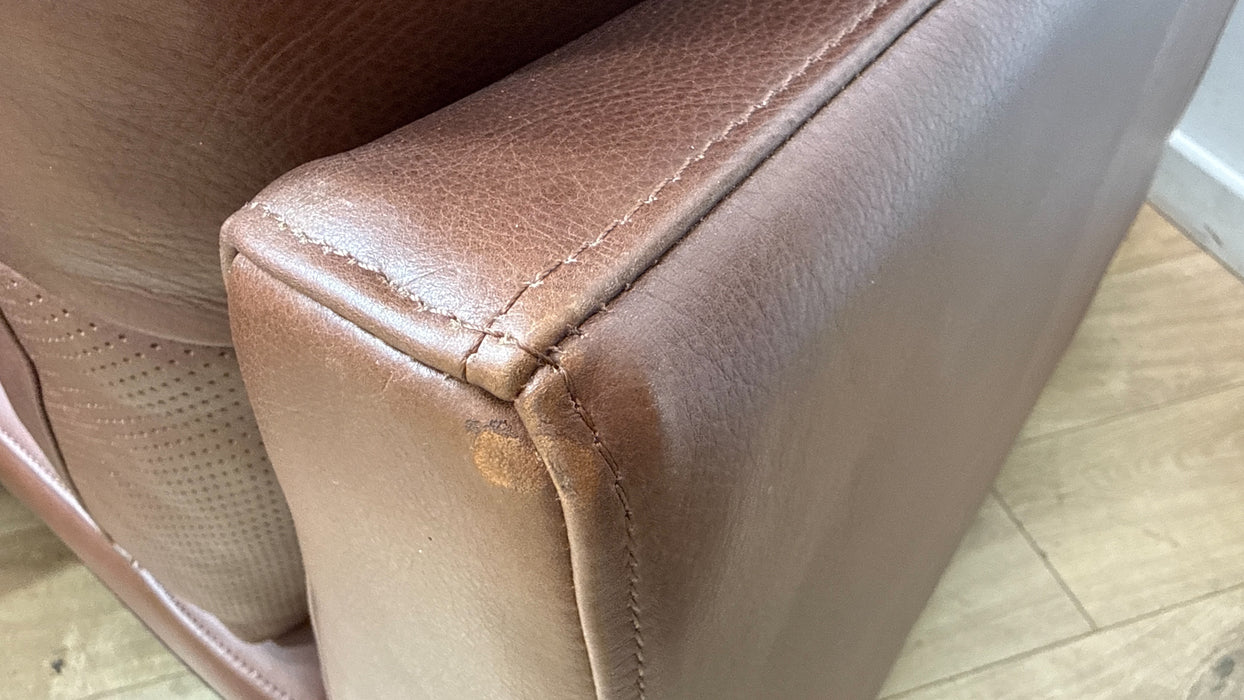 Sofology Adler Leather Asymmetric 4 Seater in Relaxed Soft Brown