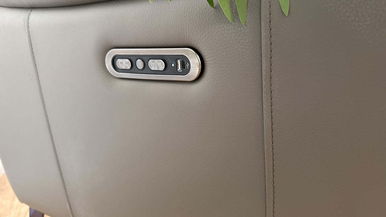 Sofology The Arlo Leather 2.5 Seater Power Recliner/Headrest in Trusty Embossed Elephant