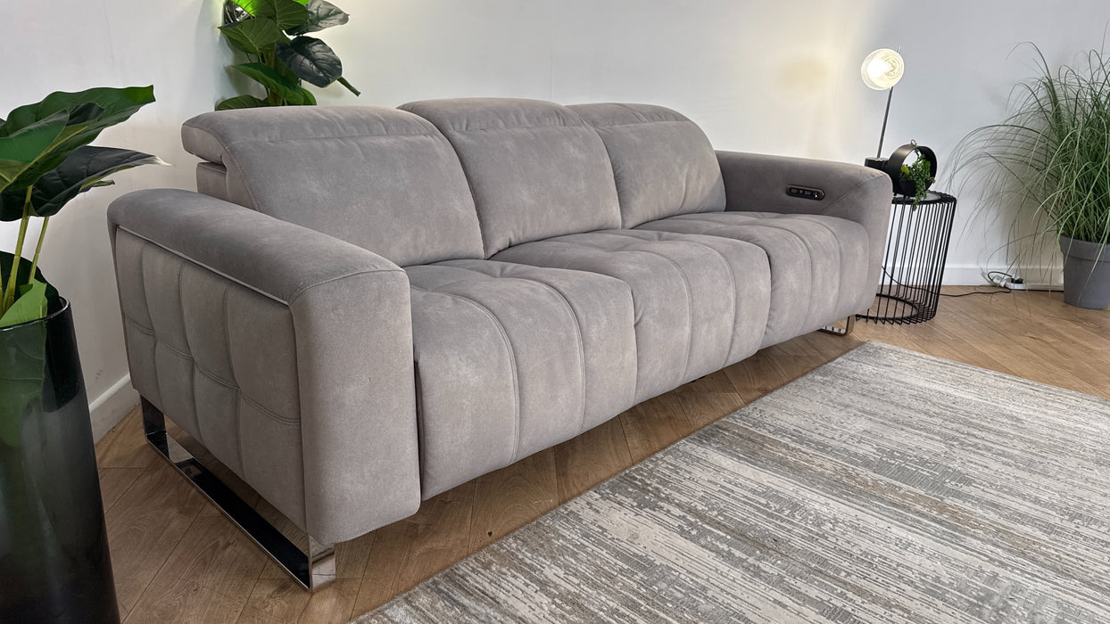 Sofology Marvella Fabric 3 Seater Recliner in Flecked Stone