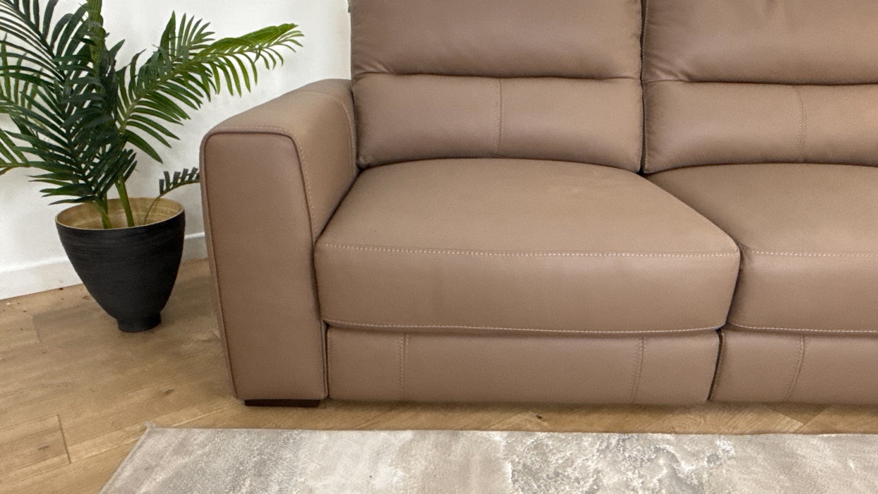 Sofology 2.5 Seater Recliner sofa in Trusty Matt Leather Mushroom