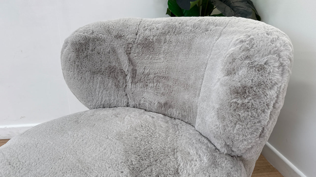 Sofology The Huski Fabric Accent Chair in Super Soft Faux Fur Grey