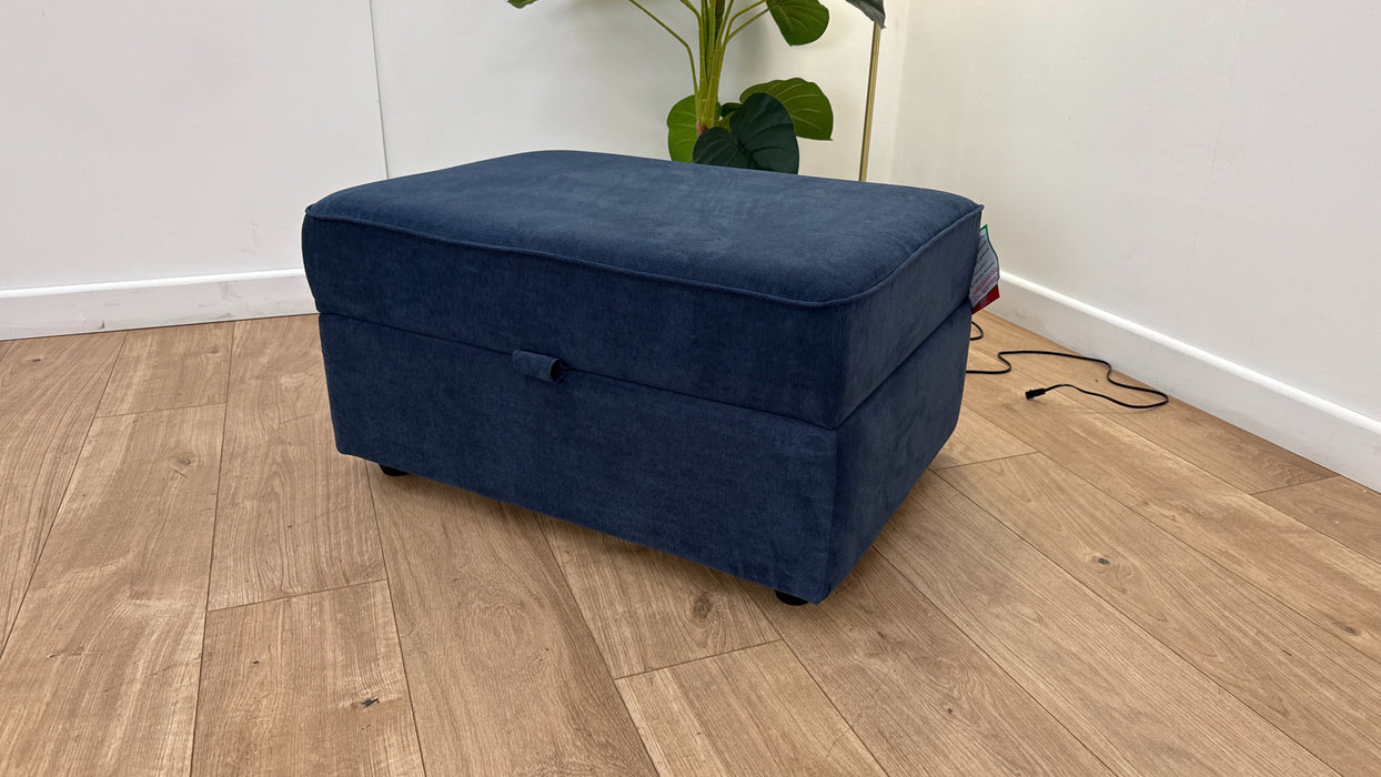 DFS Orka Fabric Footstool in Denim