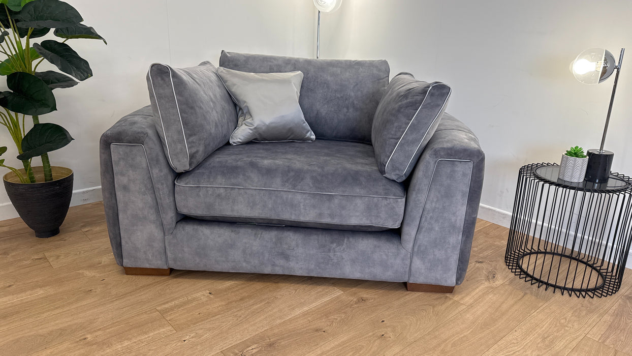 Emperor 1.5 Seater - Fabric Loveseat - Lucerne Silver Mix