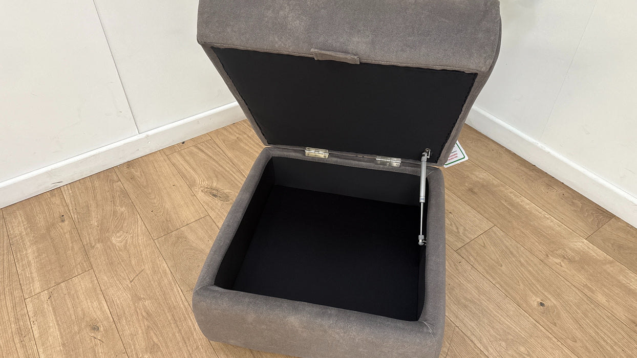 Sofology The Marvella Fabric Storage Footstool in Lifestyle Flecked Charcoal
