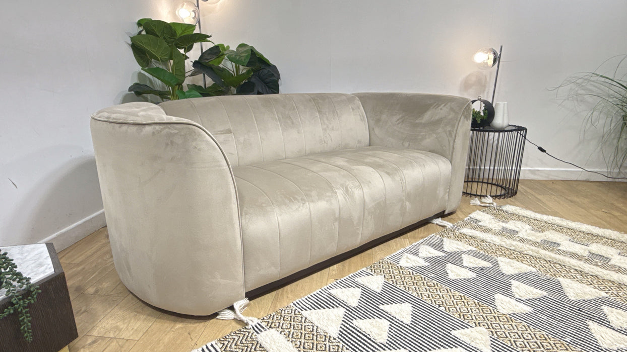 Sofology Fitzrovia Fabric 2 Seater in Matt Velvet Stone Mix With Trim