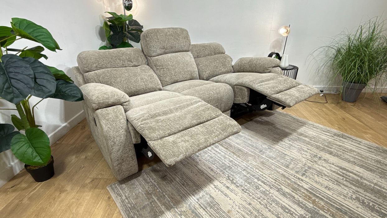 DFS Newbury 3 Seater Power Recliner in Linen