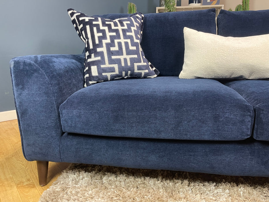 Mayfair 3 Seater - Soft Chenille Navy Mix Fabric (WA2)