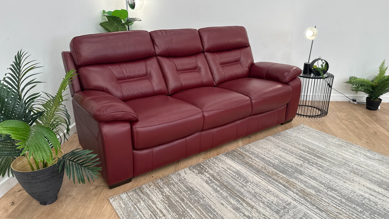 DFS The Foster 3 Seater Fabric Sofa in Ultimate Deep Red