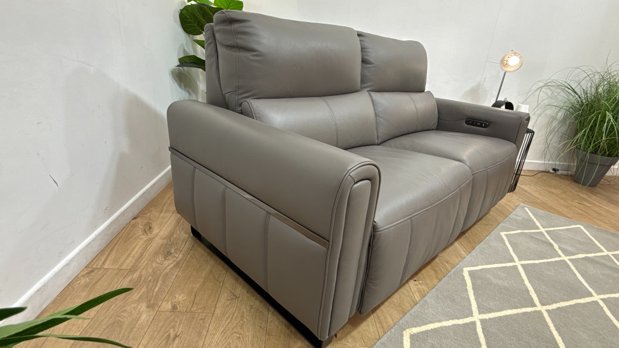 Sofology Ravello Leather 2.5 Seater Power Recliner/Headrest in Trusty Embossed Elephant