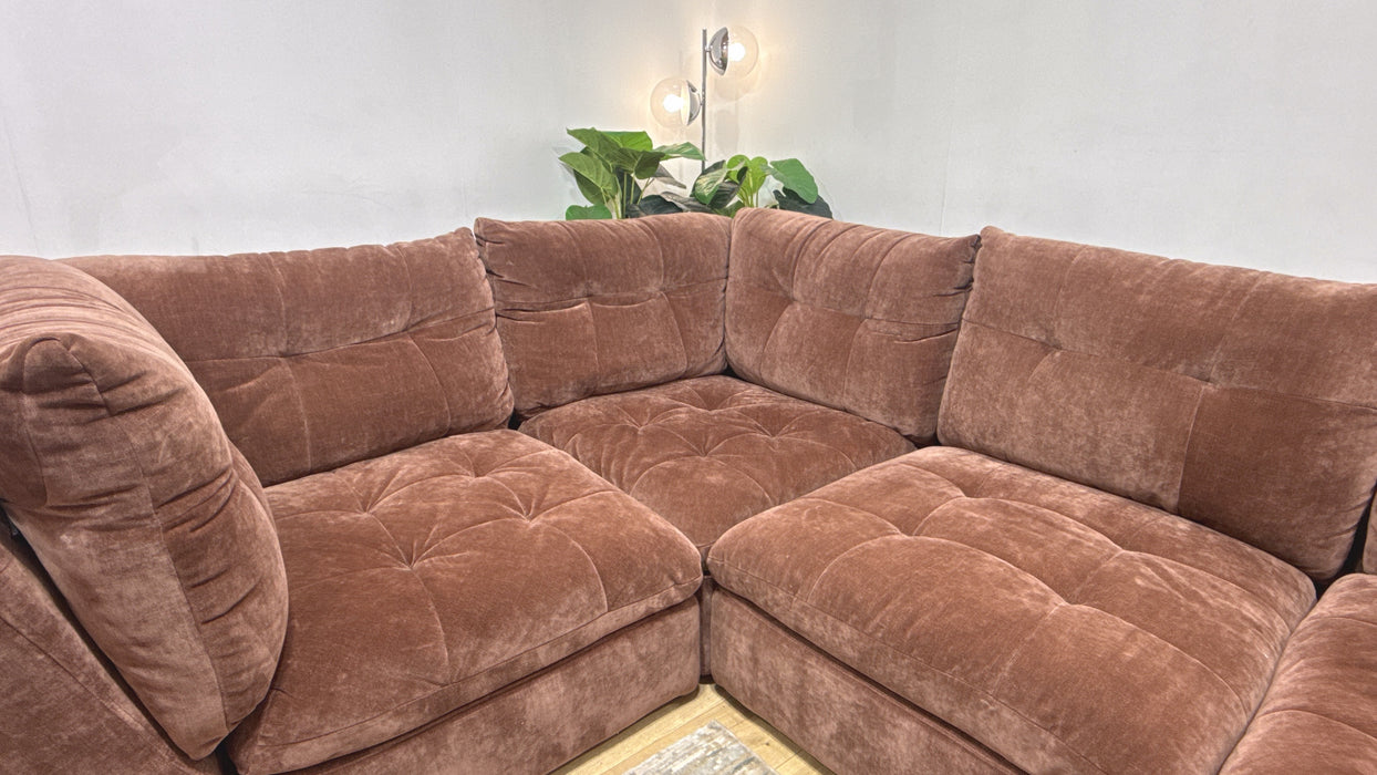 Sofology Cocoon Fabric 1 Corner 3 in Relaxed Chenille Burnt Sienna