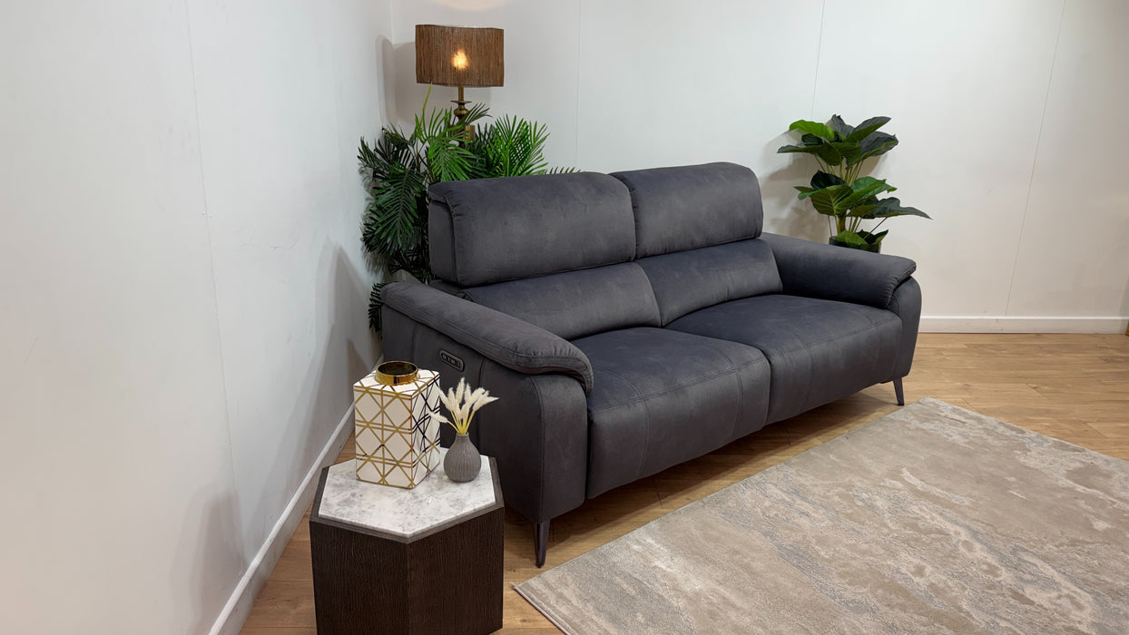 Sofology Bailey Fabric 2.5 Seater Power Recliner/Headrest in Lifestyle Flecked Charcoal
