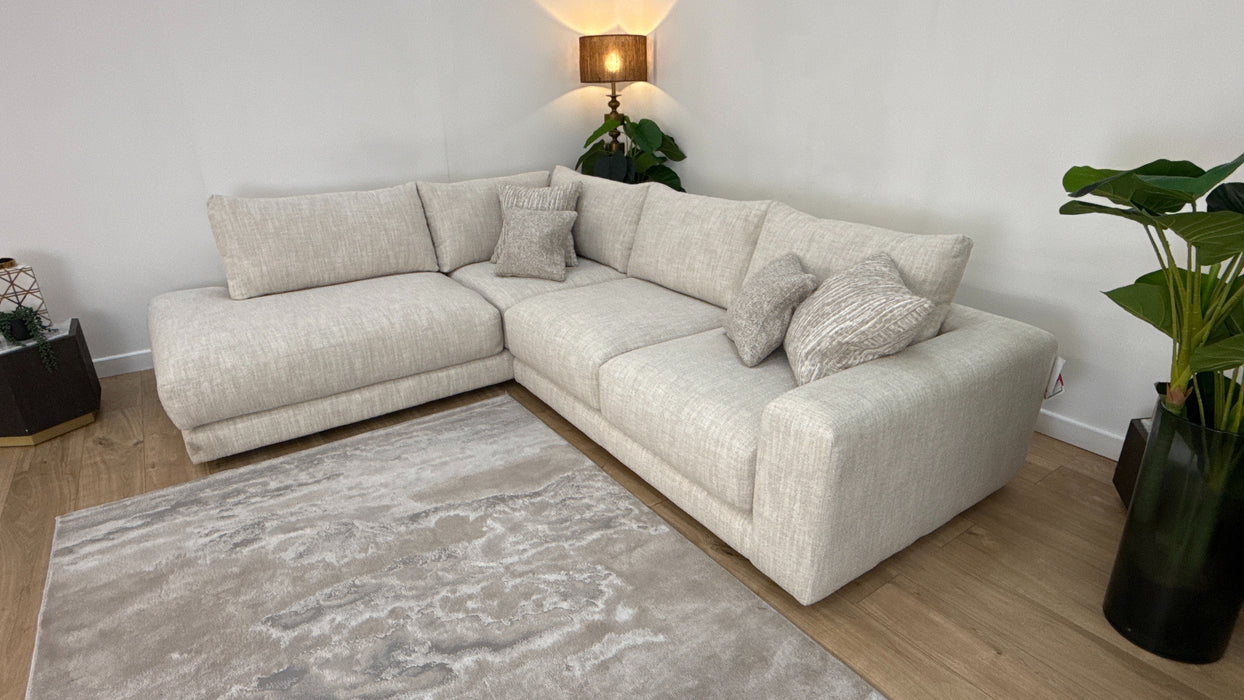 Sofology Amalfi Fabric Chaise 1 Corner 2 in Amalfi Micro Flecked Boucle Natural Mix