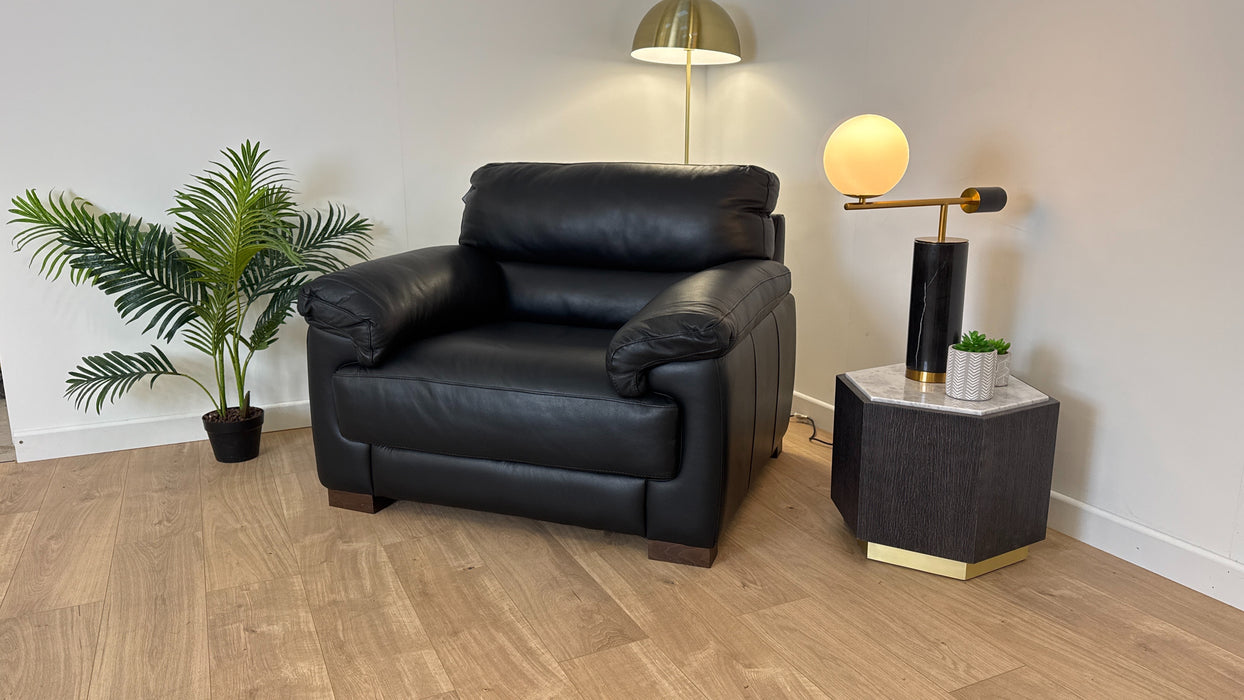 Santino - Leather Chair - Hampshire Black