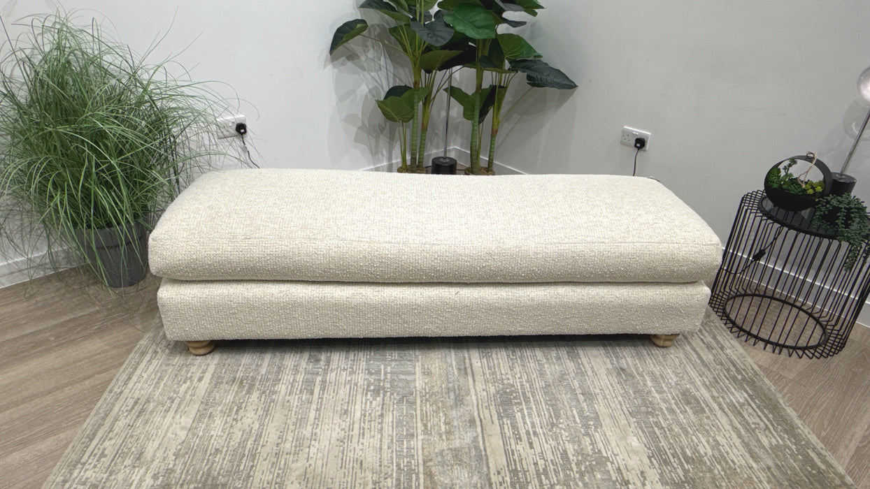 Sofology Hampton Fabric Small Bench Foostool in Chunky Knit Chenille Opal