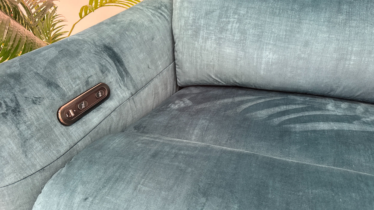 Sofology Renato Fabric Power 3 Corner 1.5 in Teal