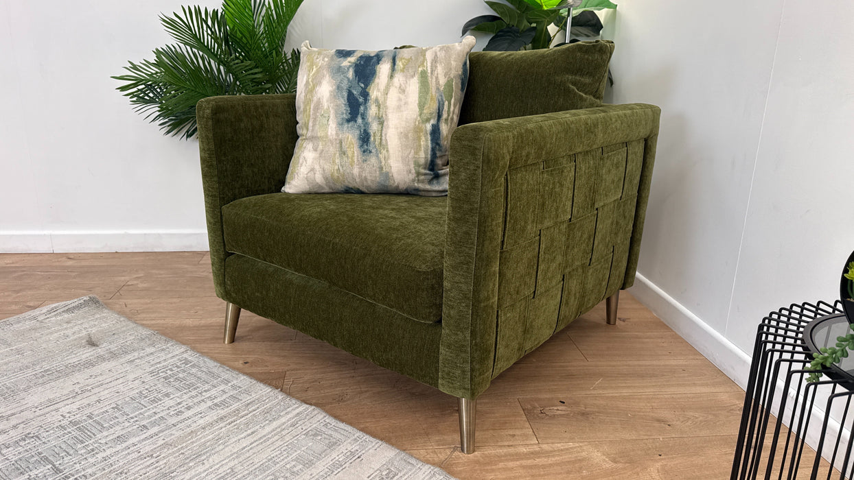 Sofology Essence Fabric Loveseat in Monde Moss / Teal