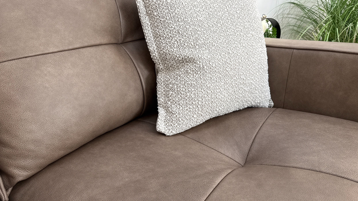 Sofology Artisan Leather 3 Seater in Relaxed Natural Grain Taupe/Natural Mix