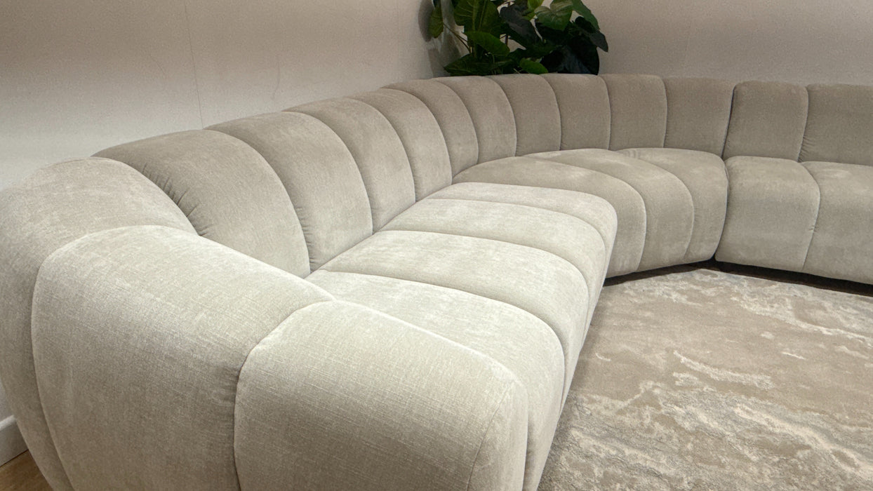 Sofology Waldorf Fabric 2 Corner 1.5 Chaise in Soft Chenille Linen Mix