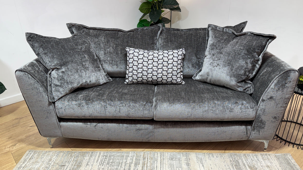 Sofology Luella Fabric 3 Seater in Luxe Chenille Grey Mix