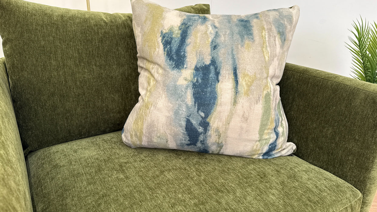 Essence Loveseat - Fabric - Monde Moss/Teal Mix