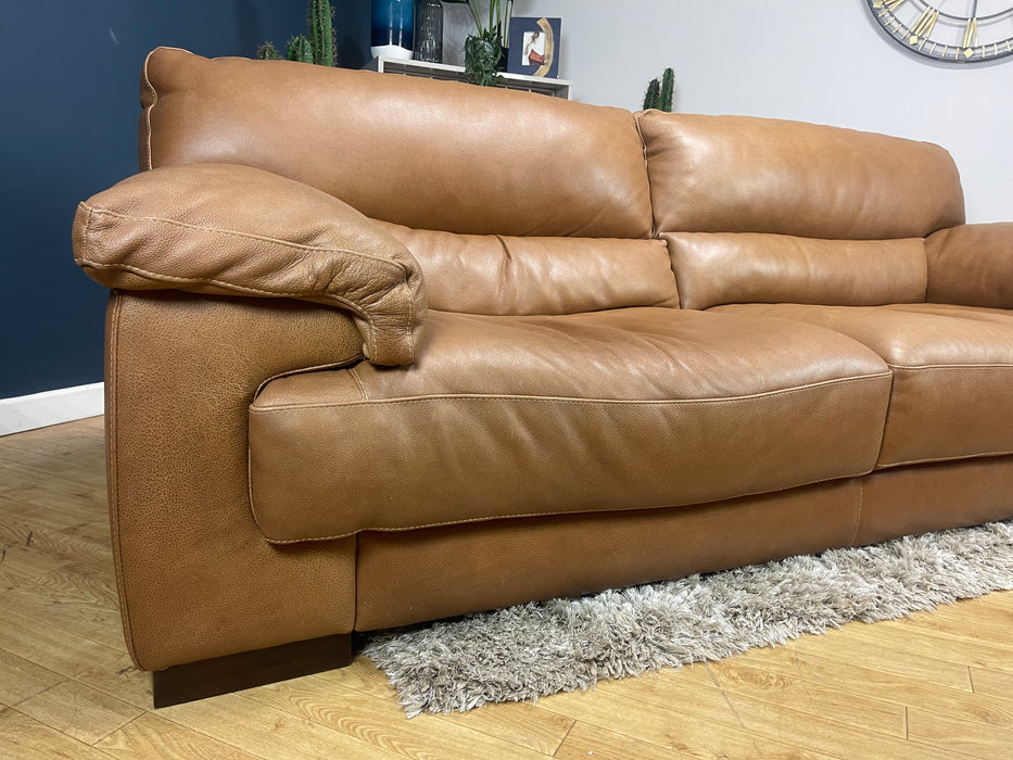 Santino Leather 3 Seater Apollo Tan  (WA2)