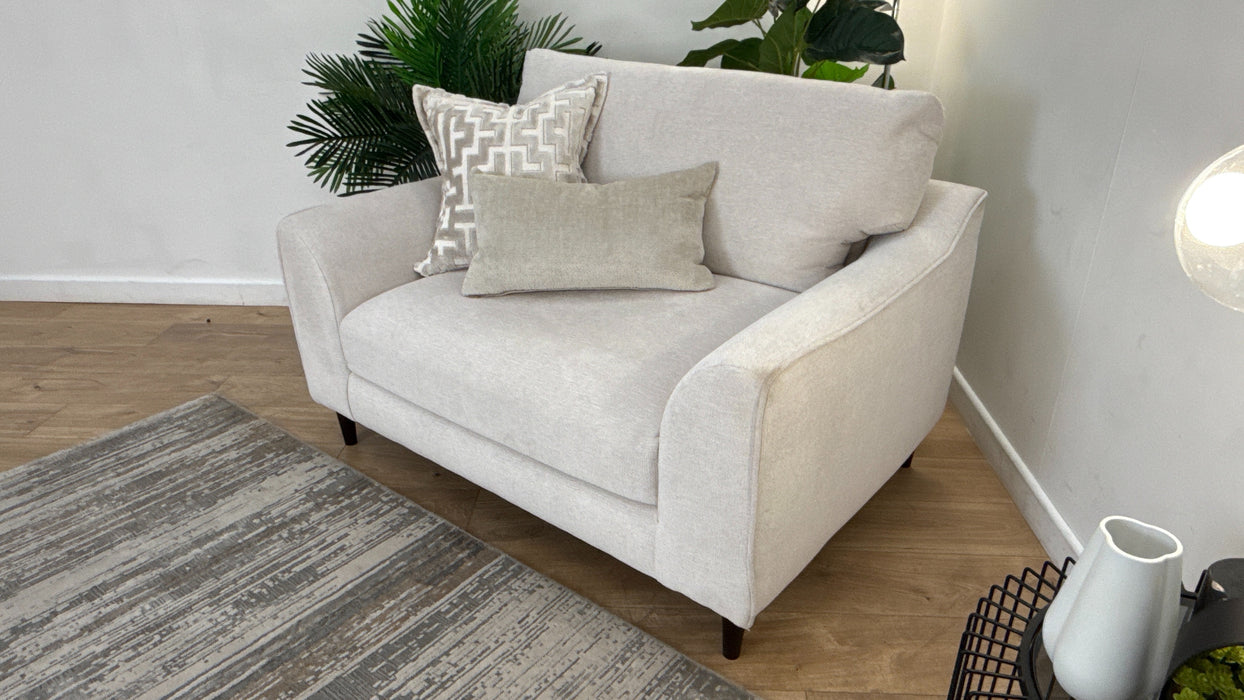 Sofology Mayfair Fabric Loveseat in Linen Look Chenille Mist/Pearl Mix