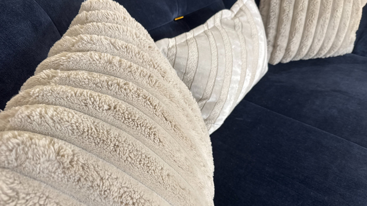 Sofology The Oscar 4 Seater Fabric Sofa in Fine Textured Chenille Navy Mix