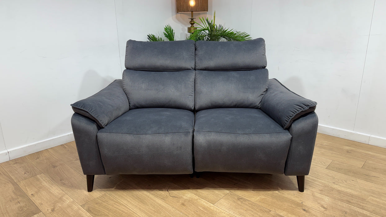 Sofology Arlo Fabric 2 Seater Power Recliner/Headrest in Lifestyle Flecked Charcoal