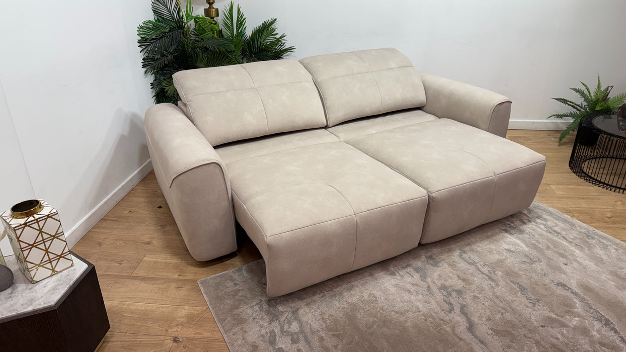 Sofology Riviera Fabric 3 Seater Motion Chaise in Lifestyle Flecked Ivory