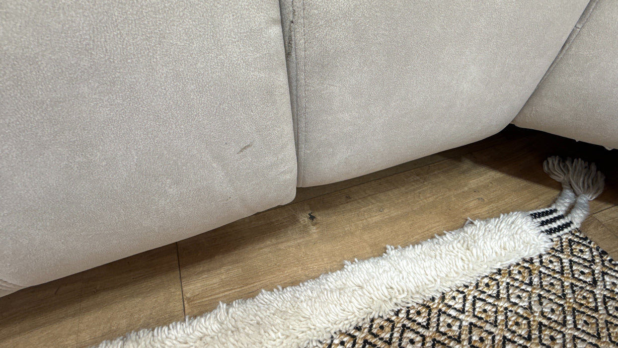 Sofology Marvella Fabric 1.5 Console Corner 3 Power Recliner/Headrest Heated Seat in Lifestyle Flecked Ivory