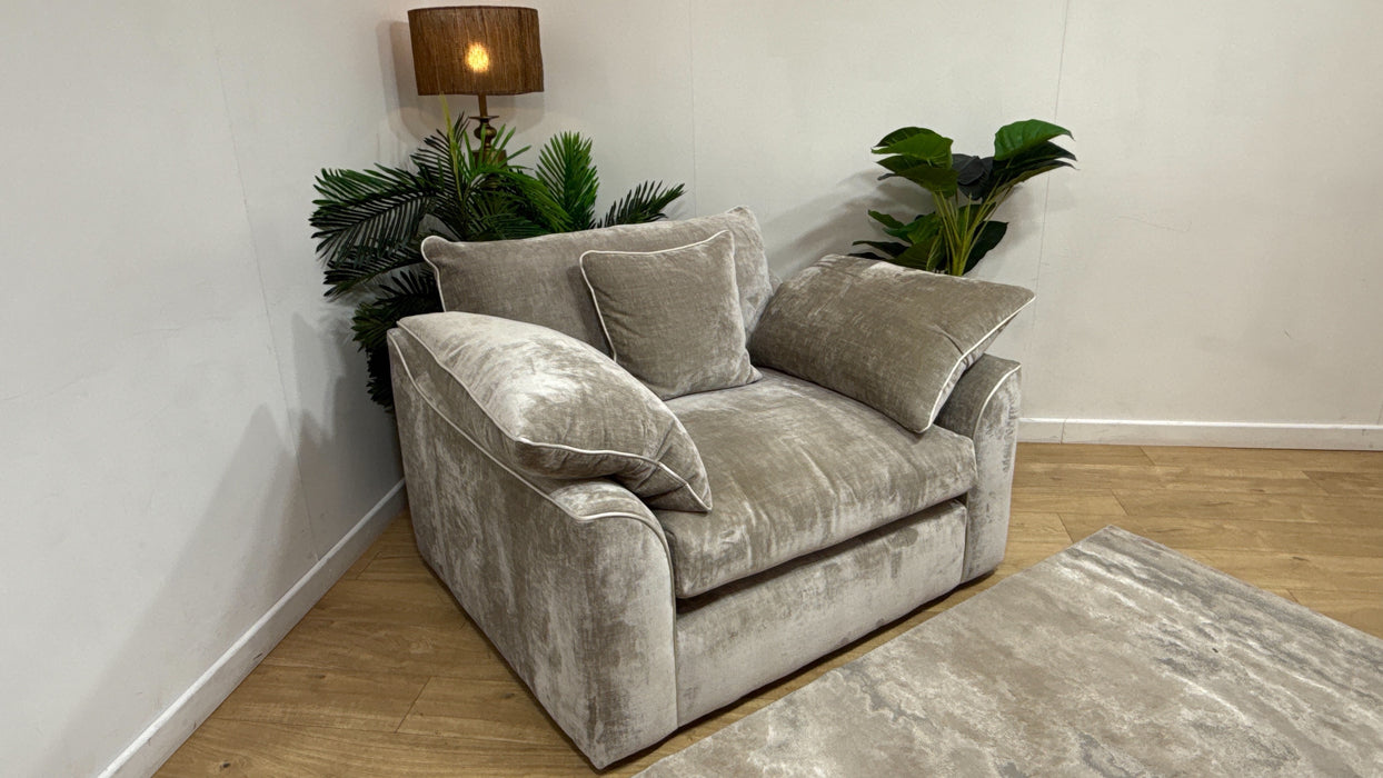 Sofology Georgio Fabric Loveseat Extra Flex Interior in Luxe Chenille Stone Mix