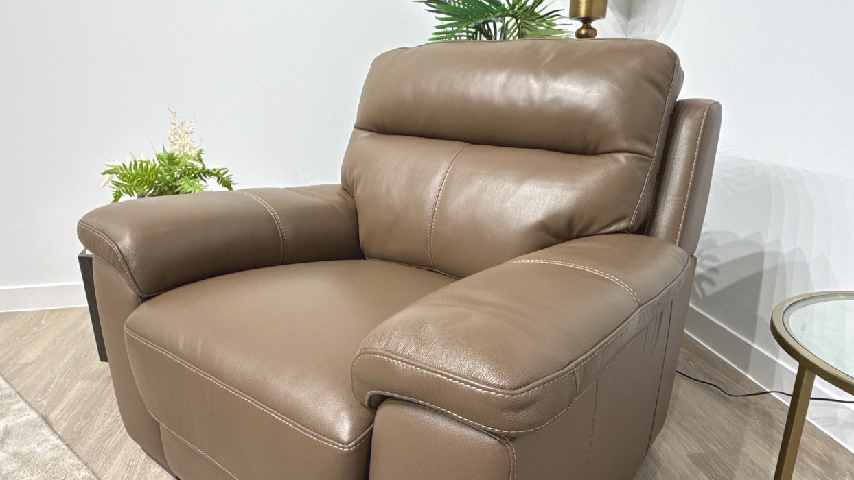 DFS Tristan Leather Chair in Pecan