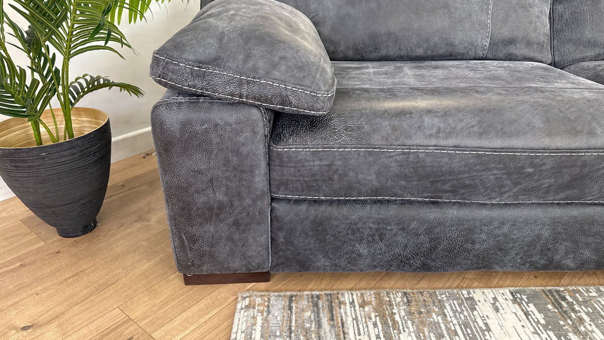 Linara 4 Seater Sofa - Leather - Utah Grey