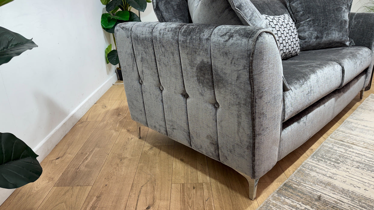Sofology Luella Fabric 3 Seater in Luxe Chenille Grey Mix