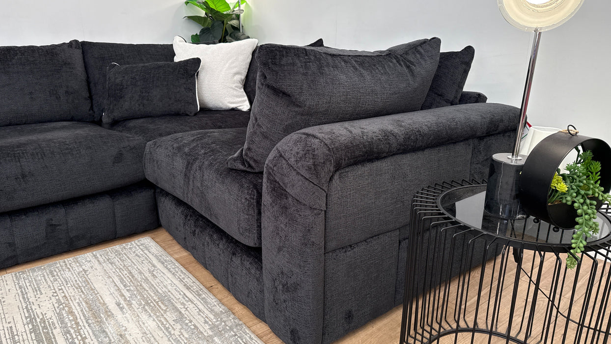 Sofology The Westwood Fabric 3 Corner 1 No Trim in Teddy Chenille Black Mix