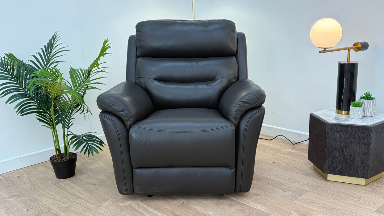 Broxton Leather Chair - Power recliner - Power headrest - Black Coffee