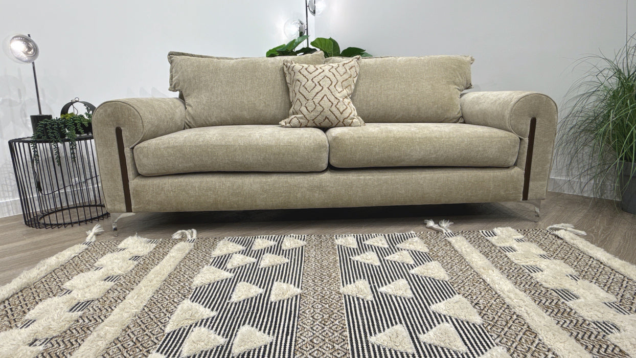 Sofology Porter Fabric 3 Seater in Ivory/Otis Mono Mix