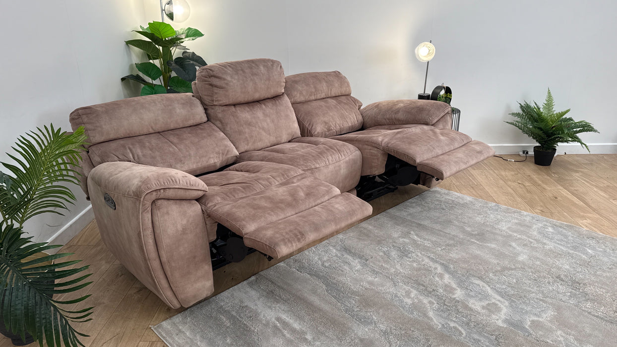 Sofology The Radleigh 3 Seater Fabric Recliner in Decent Mink
