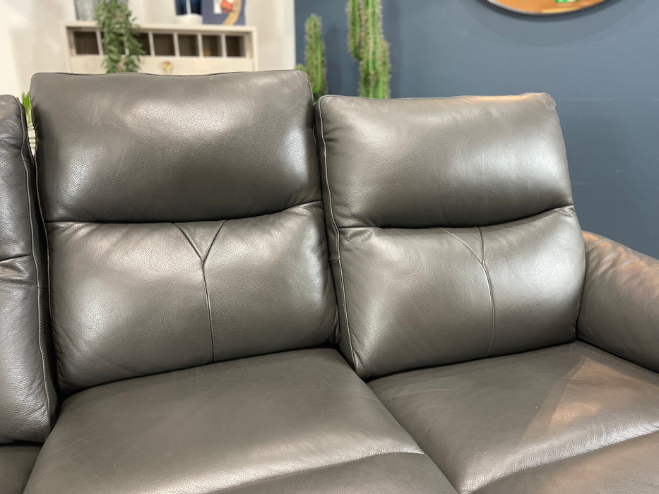 Albion Leather 3 Seater Charcoal - Manual Recliner (WA2)