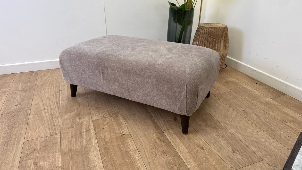 Sofology Mayfair Fabric Designer Footstool in Soft Chenille Linen All Over