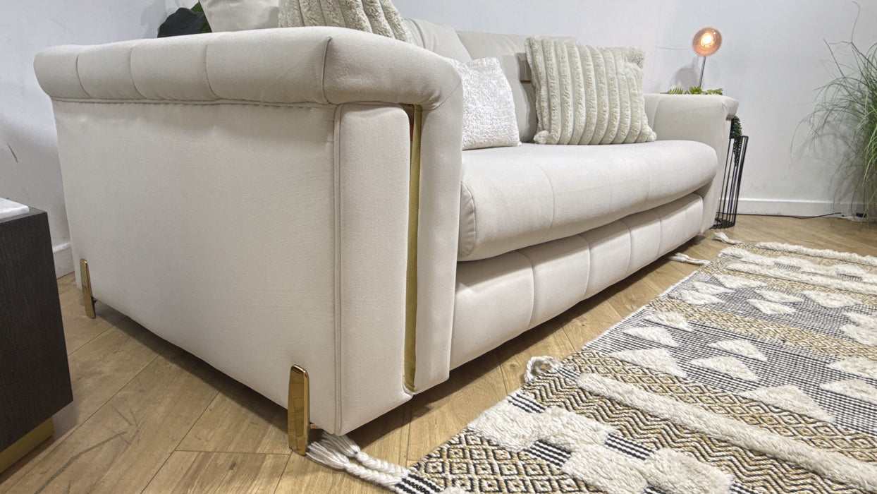 Sofology Oscar 3 Seater Fabric Sofa in Super Matt Ecru Mix