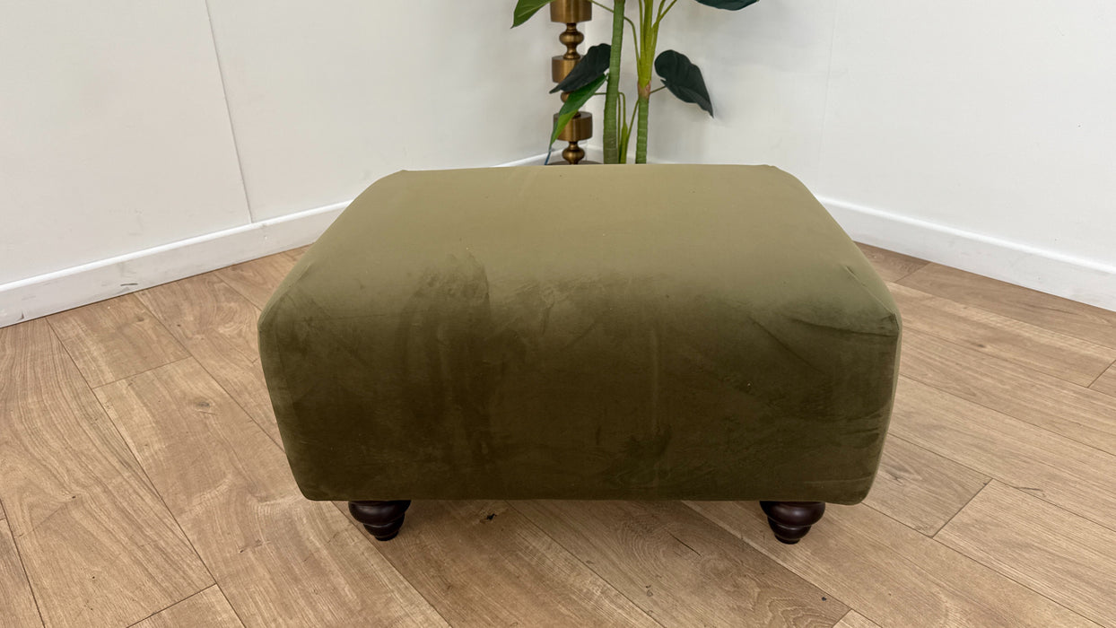 Sofology Balmoral Fabric Footstool in Matt Velvet Moss Limited Edition