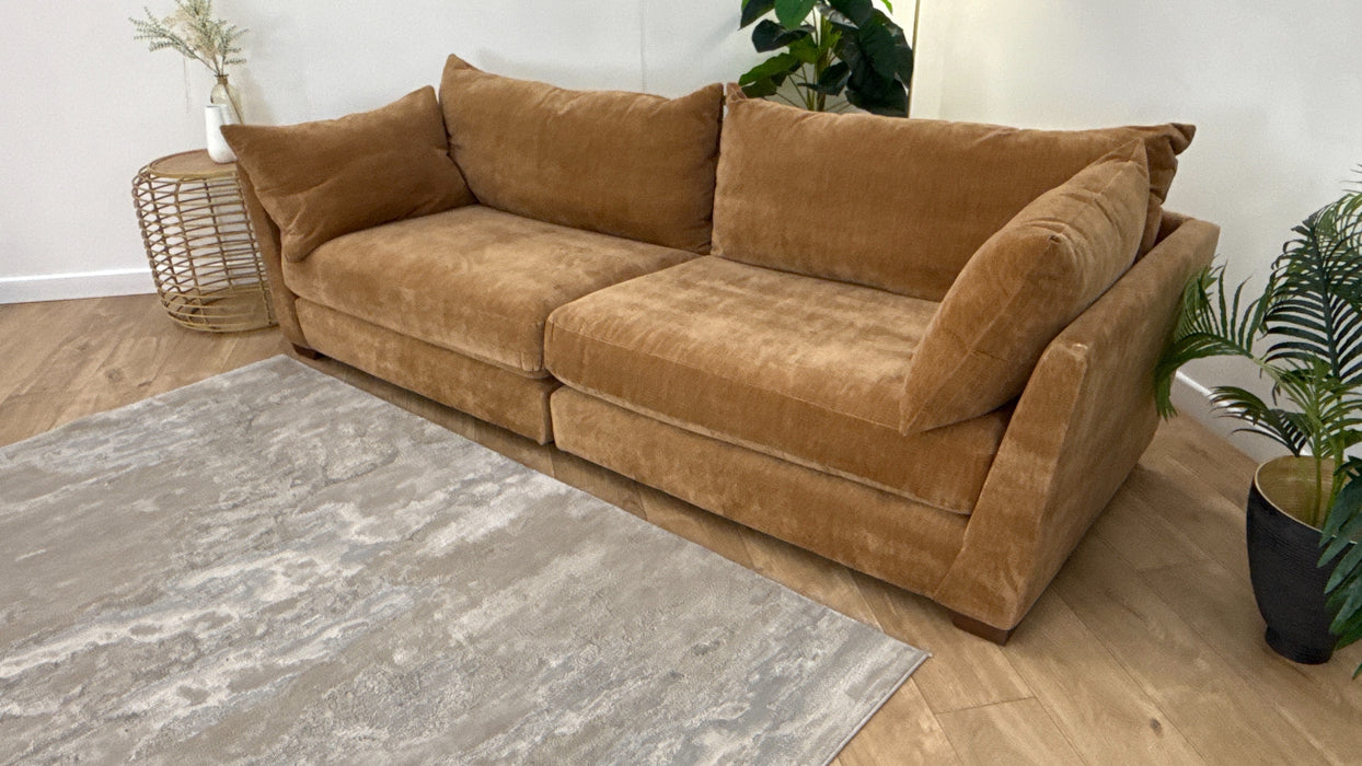 Sofology Tallulah Fabric 4 Seater Split in Soft Chenille Almond