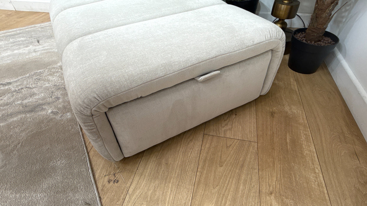Sofology Waldorf Fabric Storage Footstool in Soft Chenille Linen