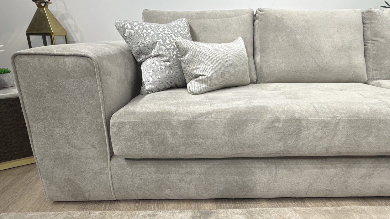 Sofology Ascot Fabric 3 Corner 1 Seat in Soft Sherpa Silver Mix