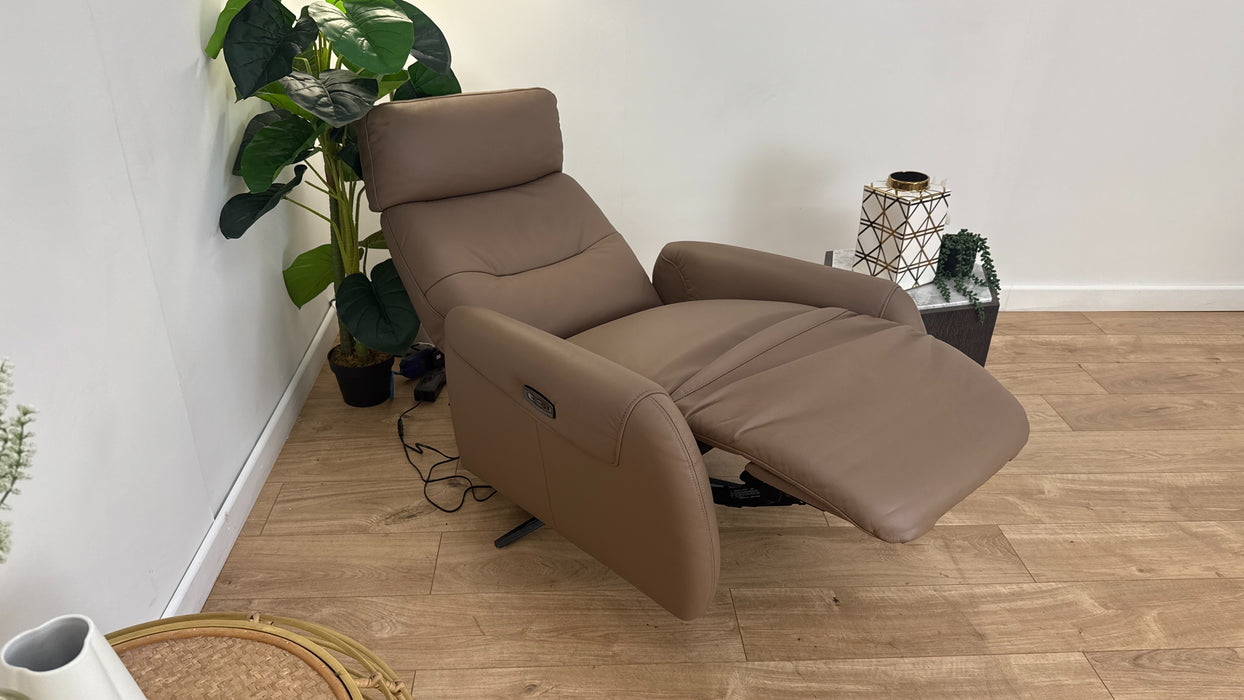 Sofology The Monroe Recliner Chair in Trusty Matt Leather Mushroom