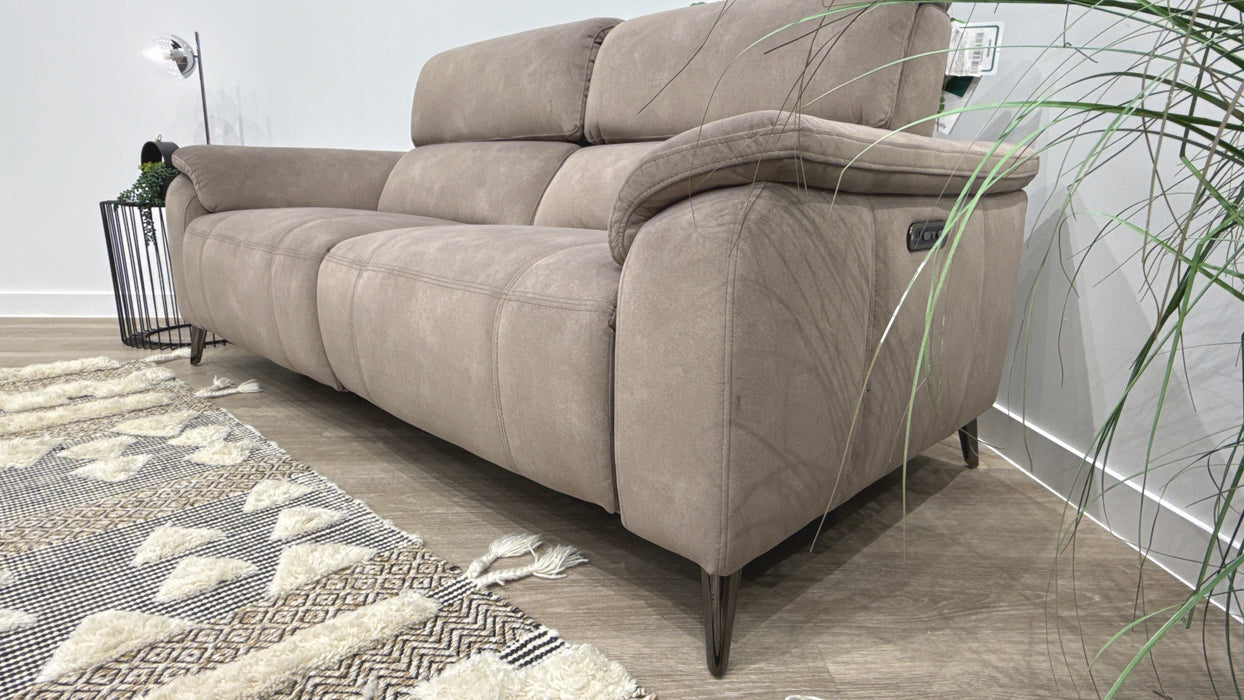 Sofology Bailey Fabric 2.5 Seater Power Recliner/Headrest in Lifestyle Flecked Nutmeg